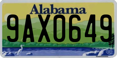 AL license plate 9AX0649