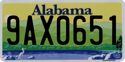 AL license plate 9AX0651
