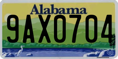AL license plate 9AX0704