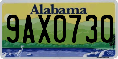 AL license plate 9AX0730