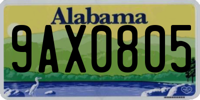 AL license plate 9AX0805