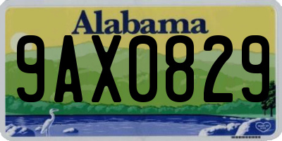 AL license plate 9AX0829