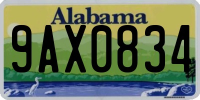 AL license plate 9AX0834