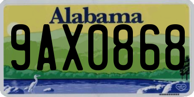 AL license plate 9AX0868