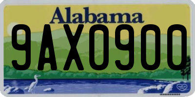 AL license plate 9AX0900