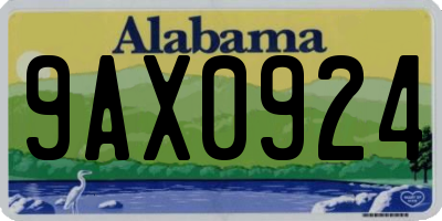 AL license plate 9AX0924