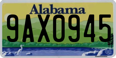 AL license plate 9AX0945