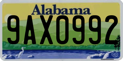 AL license plate 9AX0992