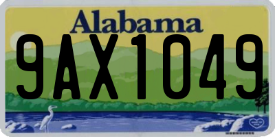 AL license plate 9AX1049