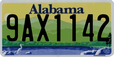AL license plate 9AX1142