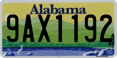 AL license plate 9AX1192