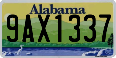 AL license plate 9AX1337