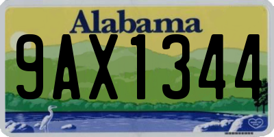 AL license plate 9AX1344