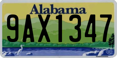AL license plate 9AX1347