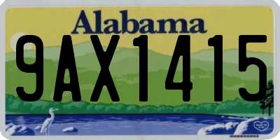 AL license plate 9AX1415