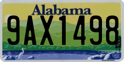 AL license plate 9AX1498