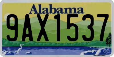 AL license plate 9AX1537