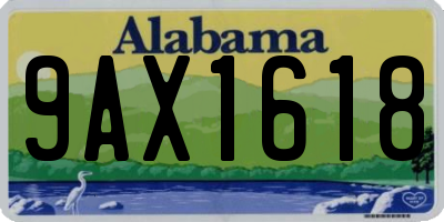AL license plate 9AX1618