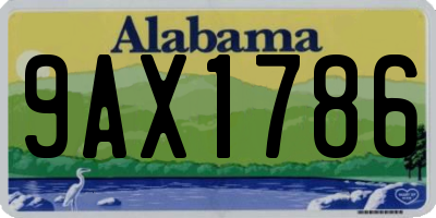 AL license plate 9AX1786