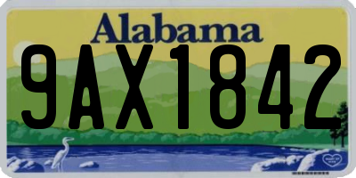 AL license plate 9AX1842