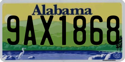 AL license plate 9AX1868