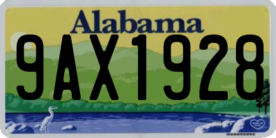 AL license plate 9AX1928