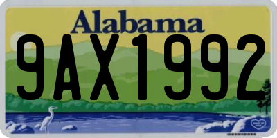 AL license plate 9AX1992