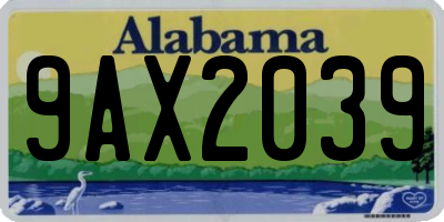 AL license plate 9AX2039