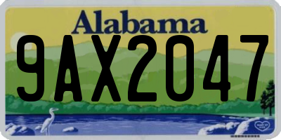 AL license plate 9AX2047