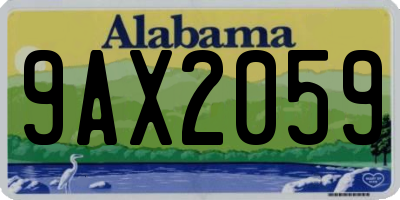 AL license plate 9AX2059