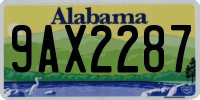 AL license plate 9AX2287