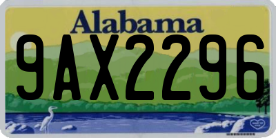 AL license plate 9AX2296