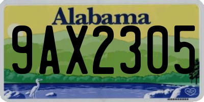 AL license plate 9AX2305
