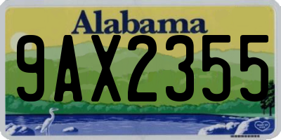 AL license plate 9AX2355