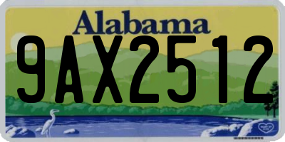 AL license plate 9AX2512