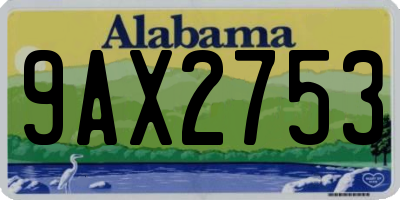 AL license plate 9AX2753