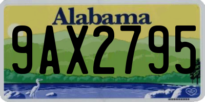 AL license plate 9AX2795