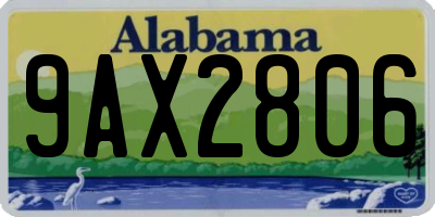 AL license plate 9AX2806