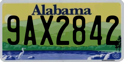 AL license plate 9AX2842