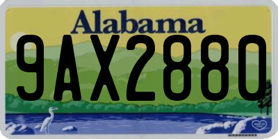 AL license plate 9AX2880