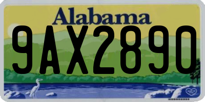 AL license plate 9AX2890