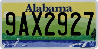 AL license plate 9AX2927