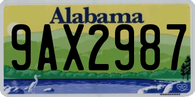 AL license plate 9AX2987