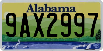 AL license plate 9AX2997