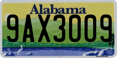 AL license plate 9AX3009