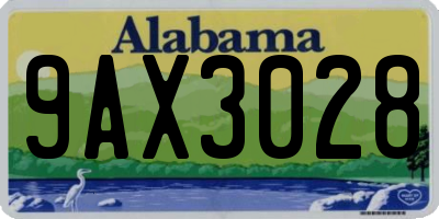 AL license plate 9AX3028