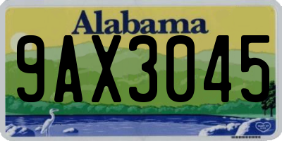 AL license plate 9AX3045