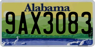 AL license plate 9AX3083