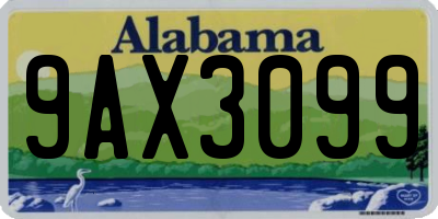 AL license plate 9AX3099