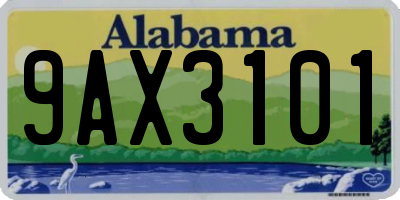 AL license plate 9AX3101